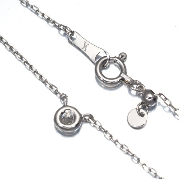 ヴァンドーム ネックレス ダイヤ 0.10ct  ベゼル 一粒 Pt900/Pt850 
