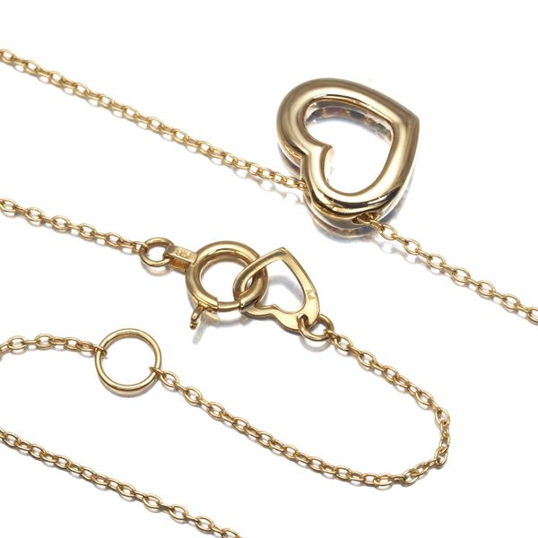 ポンテヴェキオ ネックレス ダイヤ 0.02ct/0.02ct サファイア 0.11ct  ハート K18YG 
