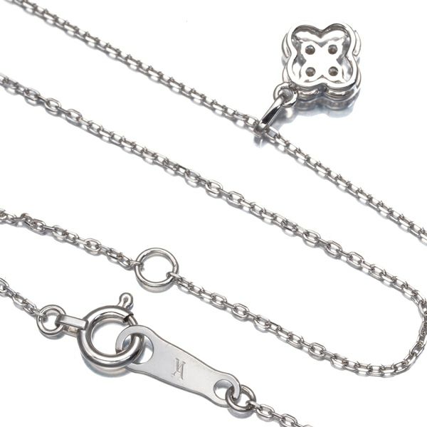 ヴァンドーム ネックレス ダイヤ 0.07ct  フラワー K18WG 