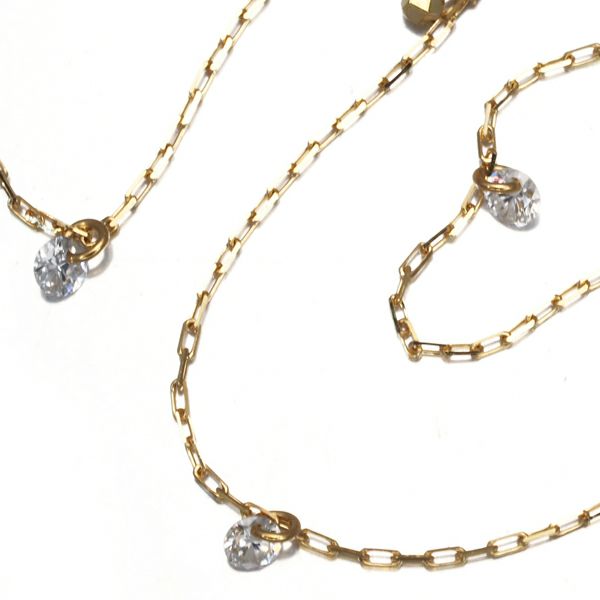 アーカー ネックレス ダイヤ 0.09ct ビンドゥサリー  K18YG 