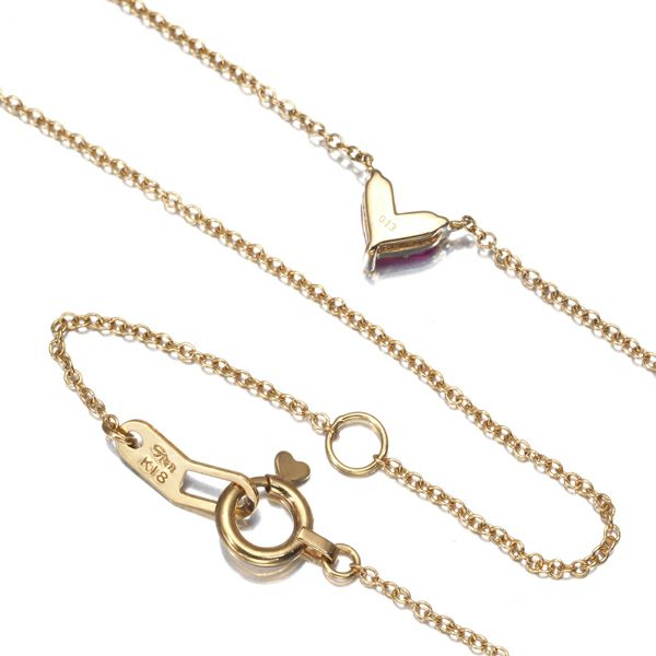 スタージュエリー ネックレス ルビー 0.13ct ミステリアスハート  K18YG 