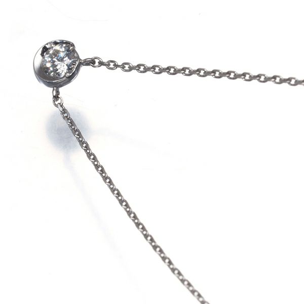 スタージュエリー ネックレス ダイヤ 0.10ct ムーンセッティング  K18WG 