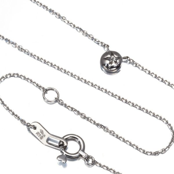 スタージュエリー ネックレス ダイヤ 0.10ct ムーンセッティング  K18WG 