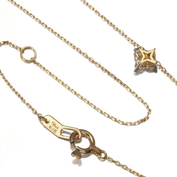 スタージュエリー ネックレス ダイヤ 0.13ct ブライテストスター  K18YG 