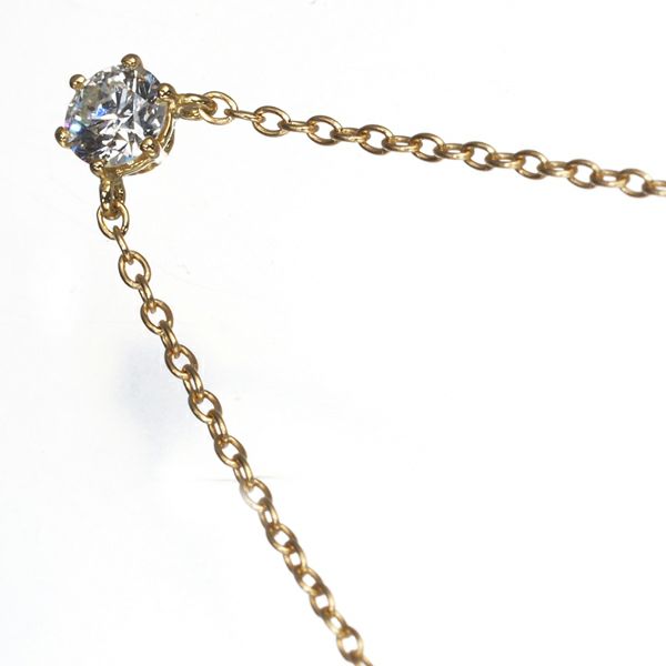アーカー ネックレス ダイヤ 0.15ct ソルティアラウンド  K18YG 