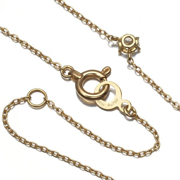アーカー ネックレス ダイヤ 0.15ct ソルティアラウンド  K18YG 