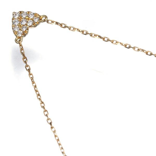 アーカー ネックレス ダイヤ 0.05ct ハートパヴェ  K18YG 