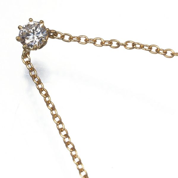 アーカー ネックレス ダイヤ 0.15ct ソルティアラウンド  K18YG 