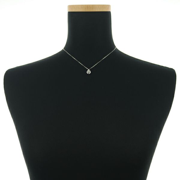 4℃ ネックレス ダイヤ  ティアドロップ K18WG 