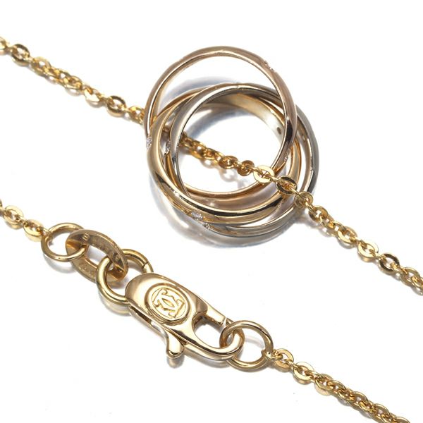 カルティエ ネックレス ダイヤ トリニティ スリーカラー K18YG/WG/PG 