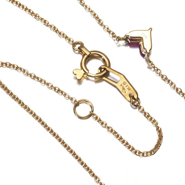 スタージュエリー ネックレス ルビー 0.13ct ミステリアスハート  K18YG 