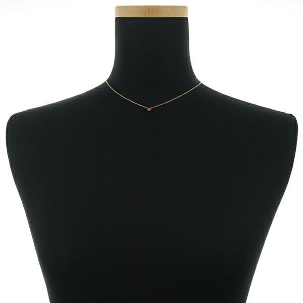 スタージュエリー ネックレス ルビー 0.13ct ミステリアスハート  K18YG 