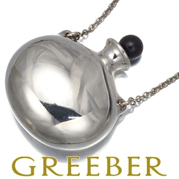 ティファニー ネックレス オニキス ラウンドボトル ロング シルバー925 