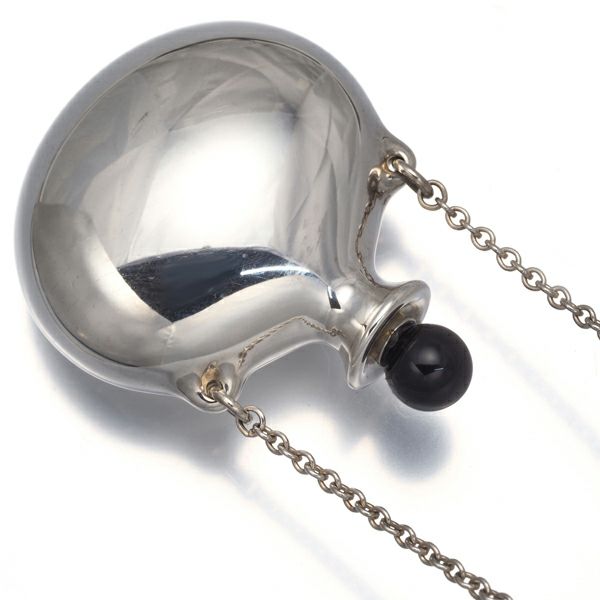 ティファニー ネックレス オニキス ラウンドボトル ロング シルバー925 