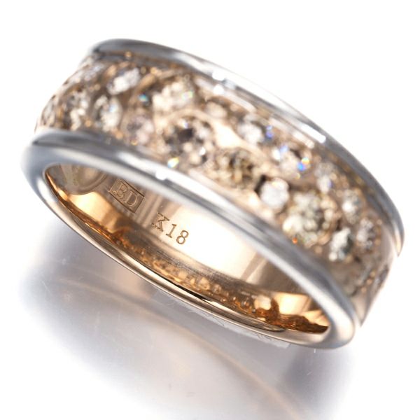 カシケイ リング ダイヤ 0.85ct メランジェ 12号 K18PG/WG