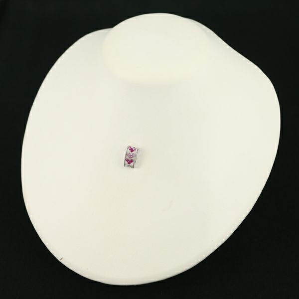 QVC ペンダントトップ ルビー 0.27ct ピンクサファイア 0.13ct   K18WG 保証書