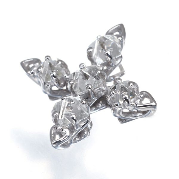 ダイヤ 0.30ct ラフカット クロス  ペンダントトップ K18WG 