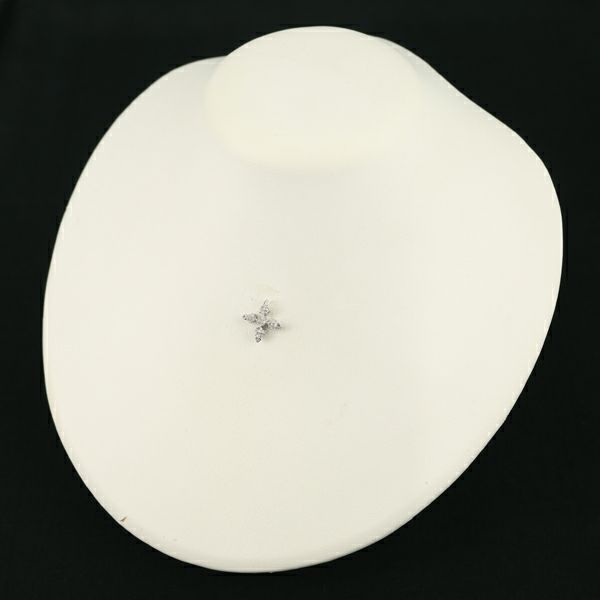 ダイヤ 0.30ct ラフカット クロス  ペンダントトップ K18WG 