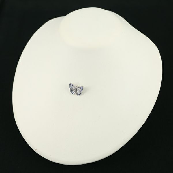 サファイア 0.46ct ダイヤ 0.13ct グラデーション 蝶 アニマル ペンダントトップ K18WG ソ