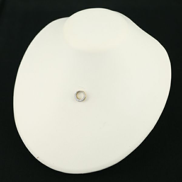 ダイヤ 0.22ct サークル  ペンダントトップ K18YG/Pt900 