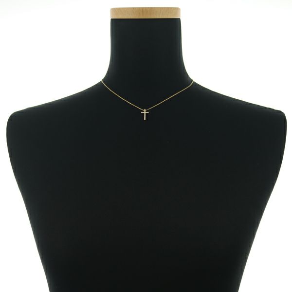 スタージュエリー ネックレス ダイヤ 0.05ct  クロス K18YG 