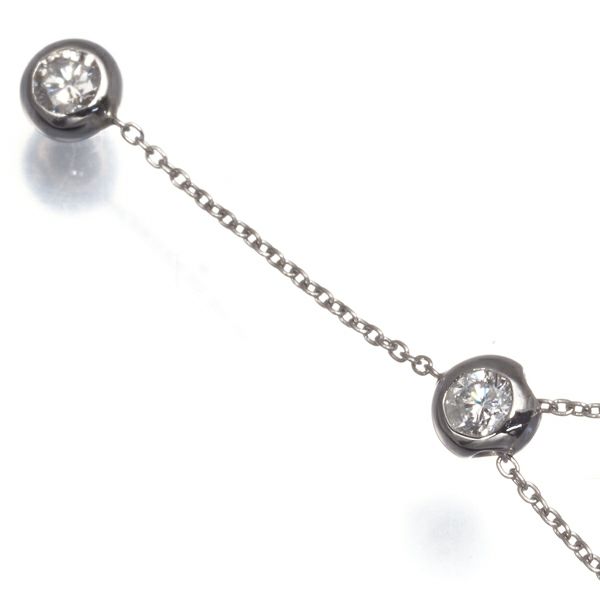ダイヤ 0.20ct Yドロップ  ネックレス Pt900/Pt850 