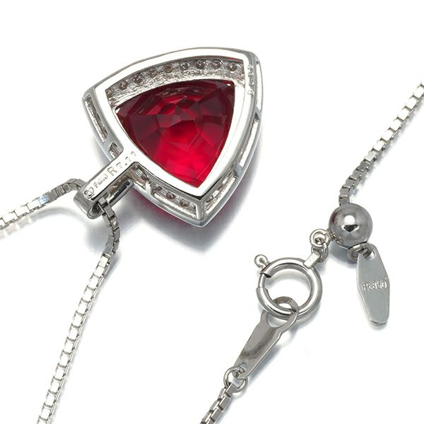 クレサンベール ネックレス 再結晶ルビー 7.11ct ダイヤ 0.32ct   Pt900/Pt850 