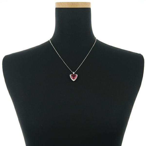 クレサンベール ネックレス 再結晶ルビー 7.11ct ダイヤ 0.32ct   Pt900/Pt850 