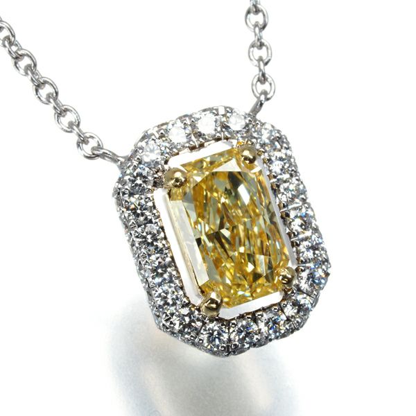 グラフ ネックレス ダイヤ 0.81ct FANCY YELLOW VS2 パヴェ K18WG/YG