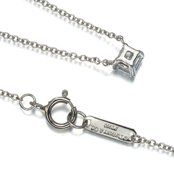 ティファニー ネックレス ダイヤ 0.30ct F VVS1 3EX ルシダ ソリティア Pt950 鑑定書