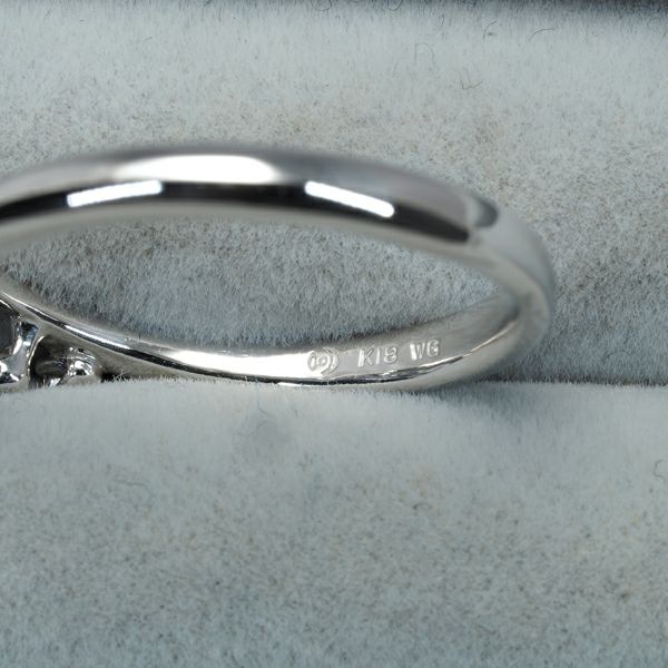 タサキ リング サファイア ダイヤ 0.11ct  スター 16号 K18WG 