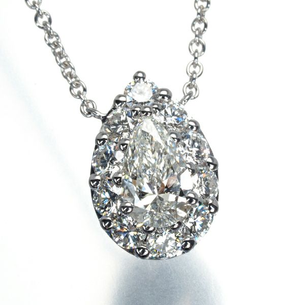 グラフ ネックレス ダイヤ 0.50ct G VS2 アイコン ペアシェイプ K18WG 