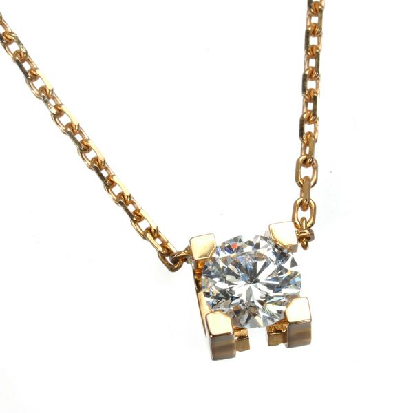 カルティエ ネックレス ダイヤ 0.26ct G VVS1 3EX Cドゥ  K18PG 鑑定書