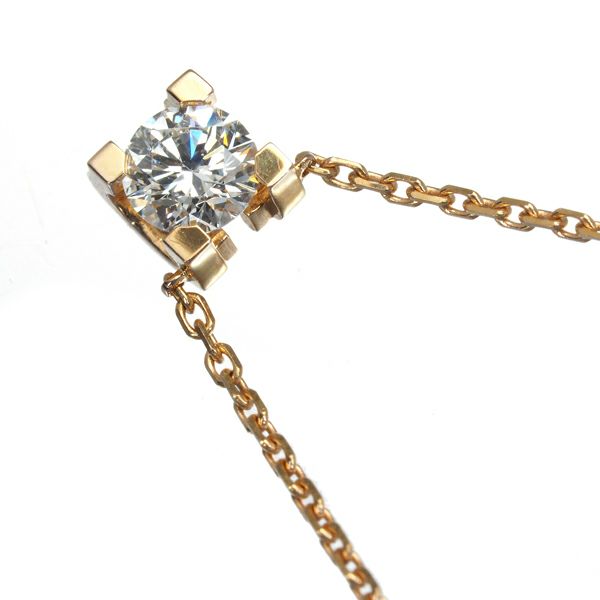 カルティエ ネックレス ダイヤ 0.26ct G VVS1 3EX Cドゥ  K18PG 鑑定書