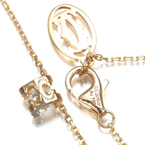 カルティエ ネックレス ダイヤ 0.26ct G VVS1 3EX Cドゥ  K18PG 鑑定書
