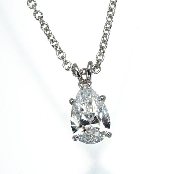 ハリーウィンストン ネックレス ダイヤ 0.55ct ペアシェイプ ソリティア 一粒 Pt950 保/鑑