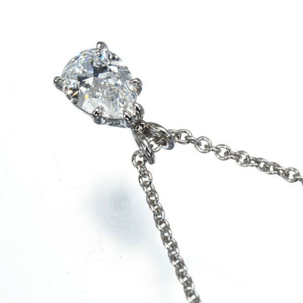 ハリーウィンストン ネックレス ダイヤ 0.55ct ペアシェイプ ソリティア 一粒 Pt950 保/鑑