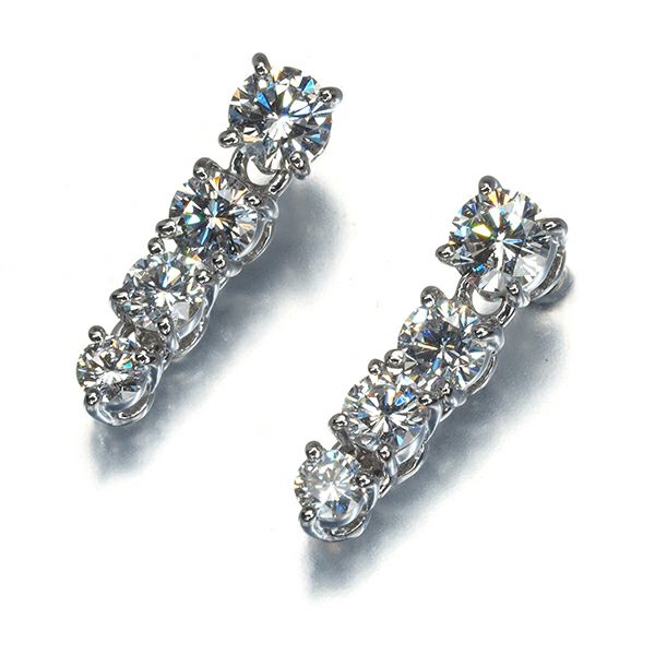 ミキモト ピアス ダイヤ 0.35ct/0.35ct 揺れる K18WG 
