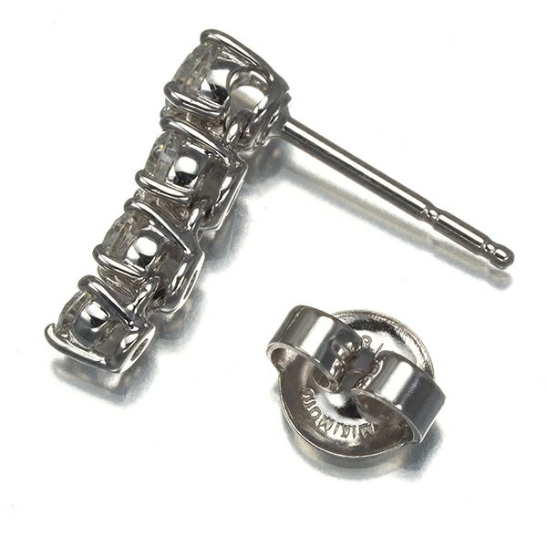 ミキモト ピアス ダイヤ 0.35ct/0.35ct 揺れる K18WG 