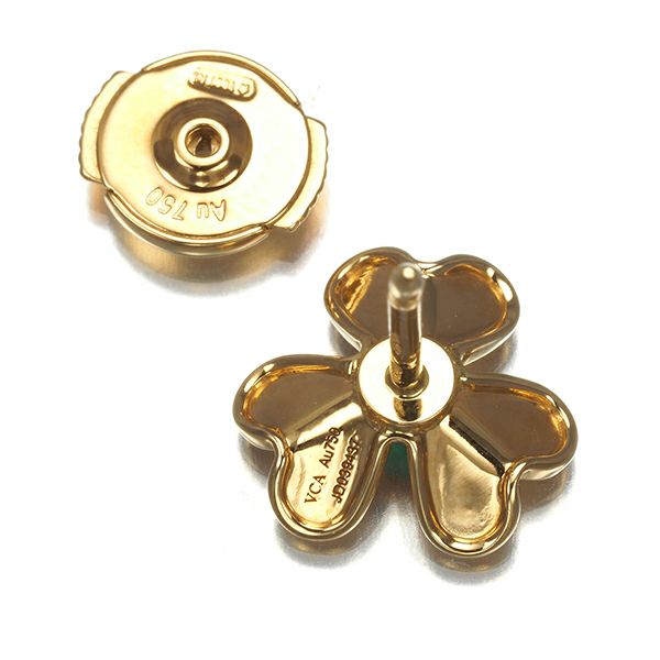 ヴァンクリーフ&アーペル ピアス エメラルド フリヴォル ミニ K18YG 