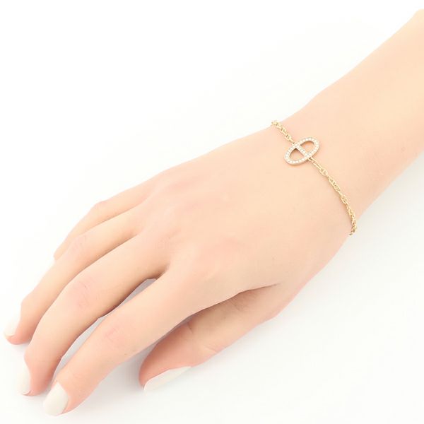 エルメス ブレスレット ダイヤ シェーヌダンクルコントゥール ST刻印 K18PG 
