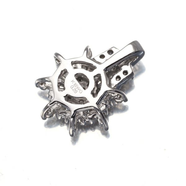 ダイヤ 0.28ct 2種カット  ペンダントトップ K18WG 