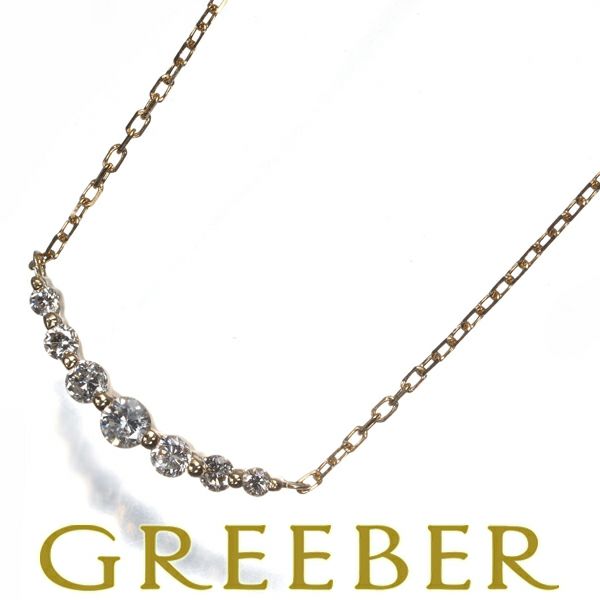 アガット ネックレス ダイヤ 0.1ct   K18YG 