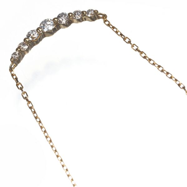 アガット ネックレス ダイヤ 0.1ct   K18YG 