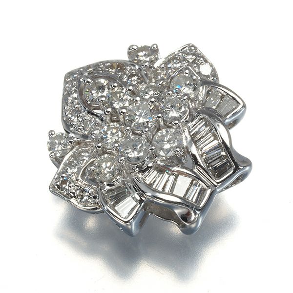 ダイヤ 1.50ct 2種カット  ペンダントトップ Pt900 