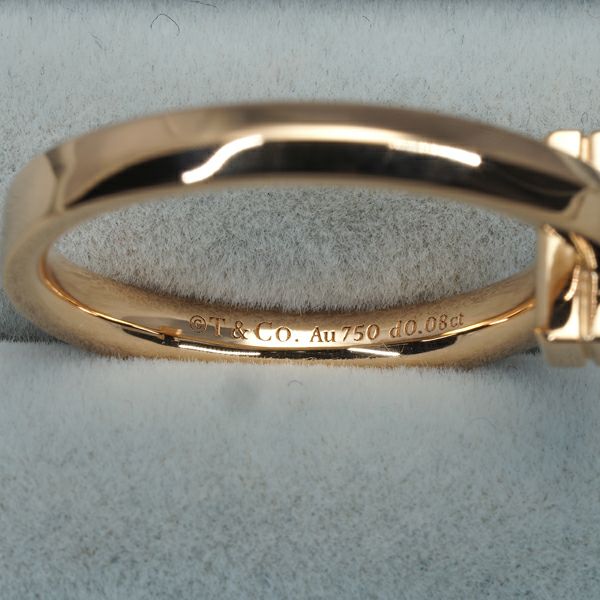 ティファニー リング ダイヤ 0.08ct Tワン 14号 K18PG 
