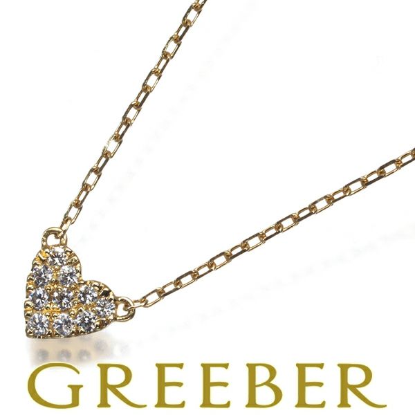 アーカー ネックレス ダイヤ 0.05ct ハートパヴェ  K18YG 