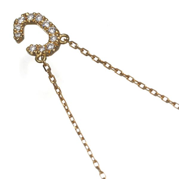 アーカー ネックレス ダイヤ 0.05ct  イニシャル C K18YG 