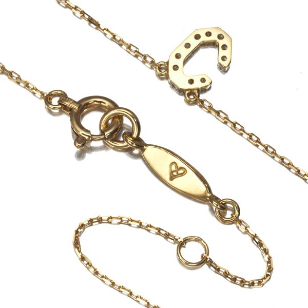 アーカー ネックレス ダイヤ 0.05ct  イニシャル C K18YG 