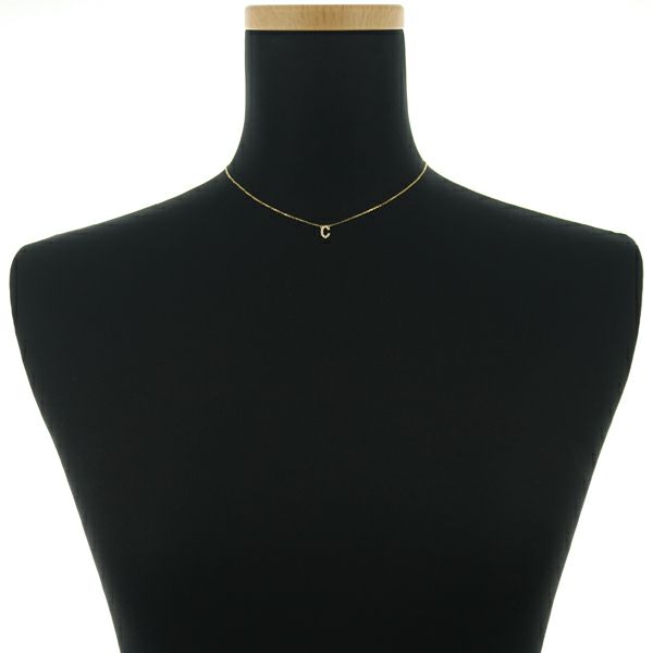 アーカー ネックレス ダイヤ 0.05ct  イニシャル C K18YG 